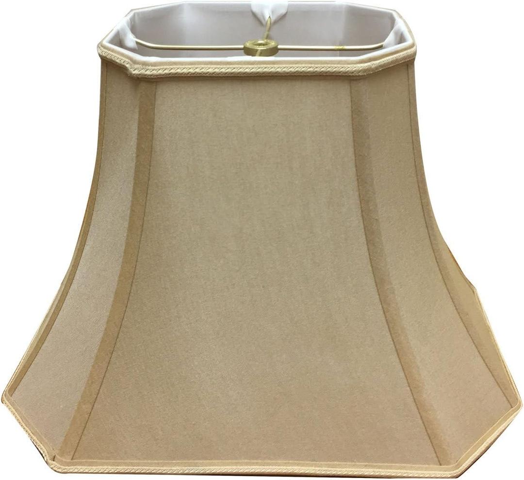 Royal Designs Rectangle Bell w Cut Corners Designer Lamp Shade, Antique Gold, (5.5 x 7) x (10 x 14 )10.5