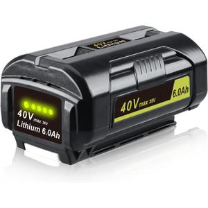 VANTTECH OP4040A1 40V 6.0Ah Lithium-ion Battery Replacement for Ryobi 40V Battery OP4040 OP4050A OP4026 OP40201 OP40261 OP4030 OP40301OP4050 OP40601 mit LED Indicator