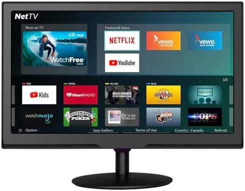 Jexiop 20inch Smart TV,Full HD 1080p LED Flat Screen with ATSC TV,with Built-in HDMI USB Suitable for Kitchen Kid's Room Basement or RV Camper