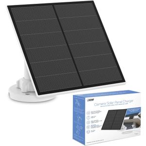 Feit Electric Solar Panel Continuous Charger Panel/SOL/CAM Compatible Feit Electric Smart Outdoor Camera CAM/WM/WiFi/BAT, 9ft Cord, Micro-USB, Adjustable Mounting Bracket