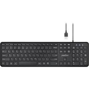 Perixx PERIBOARD-210 US Wired Full-Size USB Keyboard with Quiet Keys for Desktop, Laptop, and Tablet - X Type Scissor Keys - Black - US English (11726)