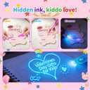 Valentines Day Cards for Kids School, 28 Pack Invisible Ink Pens with UV Light & Mini Heart Bear Cards, Secret Message Classroom Gift Exchange, Non-Candy Party Favor & Prize for Boys & Girls, 3 Age +