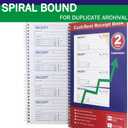 Professional Money and Rent Receipt Book Two Part Carbonless Copy Spiral Bound(5 Packs)
