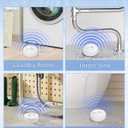Geevon 2 Pack Water Leak Detectors, 100dB Water Sensor Alarms Flood Detector for Basements, Bathrooms, Laundry Rooms, Kitchens, Garages, and Attics, Water Alarms Battery-Operated (Battery Included)