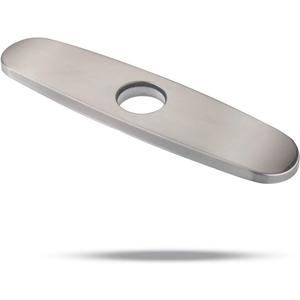 Sink Hole Cover, Escutcheon Plate Stainless Steel Deck Plate for 1 or 3 Hole Bathroom or Kitchen Sink Faucet Mixer Tap 10" Brushed Nickel
