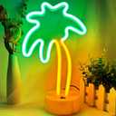 Green Palm Tree Neon Sign for Bedroom, LED Palm Tree Lamp, USB/Battery Operated, Small