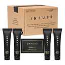 Infuse Black Hotel Soaps and Toiletries Bulk Set |1-Shoppe All-In-Kit Amenities for Hotels & Airbnb | oz Hotel Shampoo & Conditioner, Body Wash, Lotion & 1.25 oz Cleansing Bar Travel Size |300 Pieces
