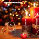 4 x Cardinal Memorial Gifts for Loss of Loved One Sympathy Gift, Unique Red Cardinals Christmas Ornaments Bereavement Crystal Acrylic Heart Condolence Remembrance Decor in Memory of Dad Mom Husband Wife