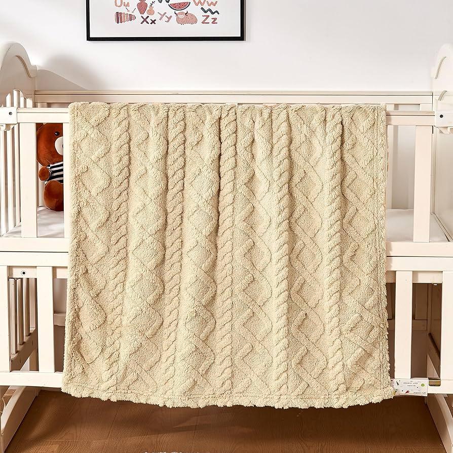 Fleece Baby Blanket, Ultra Soft Fluffy Premium Baby Blankets for Boys Girls, Cozy Infant Toddler Newborn Receiving Blankets for Crib Stroller 90x90CM