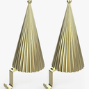 Christmas Tree Stocking Hanger Set of 2 - Metal Stocking Holder for Fireplace Mantle - Heavy Duty Gold Tree Set