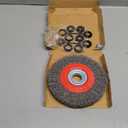 OSFTBVT 8in Bench Wire Wheel Brush for Bench Grinder Coarse Crimped Steel Wire 0.012" with 1/2" 5/8" 3/4" 7/8" 1"(5sets) Spacer Arbors - 1pack