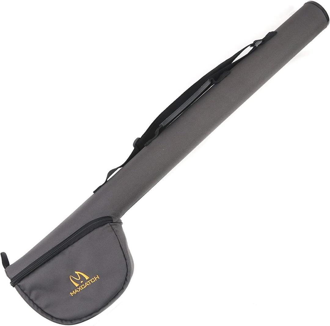 M MAXIMUMCATCH Maxcatch Fly Fishing Rod Case with Reel Pouch, Complete Rod Protection Bag, For 9FT 2 Pieces/ 4 Pieces Rod, Single (Gray, 10' 4sec)