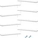 Blulu 8 Pcs Acrylic Floating Shelf, Invisible Wall Mounted Shelf for Book Plants Picture Makeup Record Display in Living Room, Bathroom, Bedroom, Kitchen, Office(12 x 4 x 2 Inches,Clear)