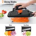 12 Blade All-in-1 Vegetable Chopper Mandoline Slicer with Container, Spiralizer with Containers, Food Chopper, Onion Chopper, Veggie Cutter for Salad, Kitchen Gadgets Accessories Essentials, Black