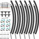 6PCS Trampoline Replacement Curved Pole, Universal Trampoline Enclosure Pole Fits for 8-16FT Curved Pole Trampoline Frame, Replacement Poles Include Foam Sleeve & Hardware for 2 Installation Ways
