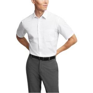 Van Heusen Men's Short Sleeve Dress Shirt Regular Fit Poplin Solid (White), size 15