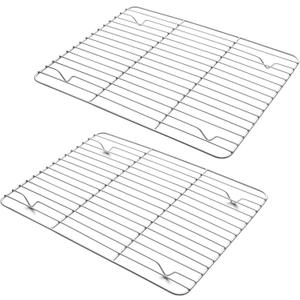 TeamFar Cooling Rack, 11.7 x 9 Stainless Steel Wire Baking Rack for Cooking Roasting Grilling, Fit for Oven Pan, Oven & Dishwasher Safe, Non-toxic & Heavy-Duty, 2PCS
