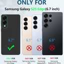 FNTCASE for Samsung Galaxy S25-Edge Case: Military Grade Drop Proof Protection Mobile Cover with Kickstand | Matte Textured Rugged Shockproof TPU | Protective Sturdy Phonecase - Black