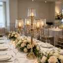 5 Arm Gold Candelabra Centerpiece for Tables,33 Inches Tall