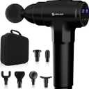 AERLANG Massage Gun, Deep Tissue Muscle Back Massage for Athletes Pain Relief, Percussion Massager with 6 Massages Heads & 20 Speed Fathers Birthday Day Gifts from Daughter Portable Back Massager Gun (Carbon)