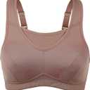 ZeroBound Women's Sports Bra High Impact Large Bust Full Coverage Workout Bras Adjustable Wirefree NO Padded Bra (48C, Amber)
