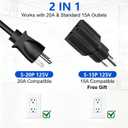 Metal Heavy Duty Surge Protector Power Strip 20 Amp, 2500J 2500W 12 Gauge Extension Cord with Multiple Outlets,Wall Mount Power Strip for Industrial,Workshop, Garage,10FT