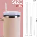 4 x 50PCS Disposable Straws for 40 OZ Tumbler, Extra Long Straws Disposable for Stanley Cup 30 Oz 40 Oz Tumbler, Individually Wrapped