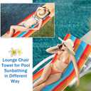 Fumete 2 Pack Lounge Chair Covers 30 x 85 Inch Pool Chaise Lounge Towels Microfiber Beach Chair Towel Portable Striped Outdoor Patio Furniture Cover for Sunbathing Picnic Spa(Colorful)
