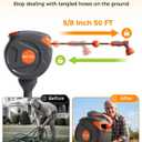 NEO-TEC No-Drill Ground-Mounted Retractable Garden Hose Reel 82 ft x 1/2 Inch, Freestanding 360° Swivel Water Hose with Any-Length Lock & Slow Return for Large Yard & Lawn