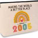 ancpeany 21st Birthday Gifts for Her Makeup Bag, 2005 Happy 21st Birthday Decorations for Her Women, 21 Year Old Birthday Gifts Ideas for Daughter, Sister, Female, Girls, Cosmetic Travel Pouch