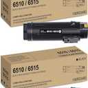 Phaser 6510 / Workcentre 6515 Black High Capacity Toner-Cartridge Compatible for Xerox 106R03480 for Xerox WorkCentre 6515DN 6515DNI 6515DNM 6515N, Phaser 6510DN 6510DNI 6510DNM 6510N Printer, 2 Pack