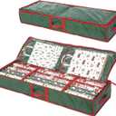 Sattiyrch Underbed Gift Wrap Organizer,Gift Wrapping Paper Storage Container, Holds up to 20 Rolls,41"W x 14"D x 5.5"H (Green)