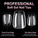 MEKK Short Coffin Nail Tips, 240PCS Full Cover Half Matte Soft Gel Nail Tips, Pre-Shaped Nail Extensions for Home DIY & Salon Use - 12 Sizes