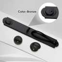 Front Double Door Handleset for Exterior Front Door Aged Bronze Finish (Keyed Entry Handle and Dummy Handleset Set),MDHST201810B-knob-SET
