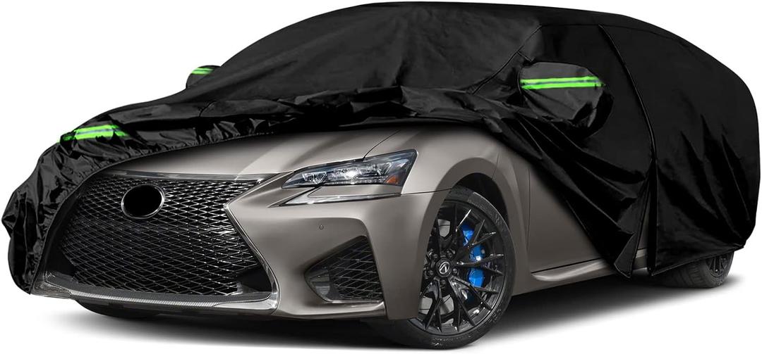 Waterproof Car Covers Replace for 19942020 Lexus GS200t GS300 GS350 GS450h, 6 Layers All Weather Custom-fit Car Covers with Zipper Door & Windproof Bands for Snow Rain Dust Hail Protection (GS)