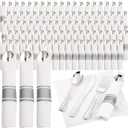 Supernal 120pack Silver Plastic Silverware,Rolled Plastic Silverware,Pre Rolled Napkins with Cutlery Set,Wrapped Disposable Cutlery Set with Napkin Perfect for Mother's Day, Birthday, Wedding,Catering