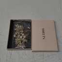 SWEETV Handmade Wedding Hair Comb Clip Rhinestone Bridal Hair Comb Piece, Gold Hair Accessories for Brides Wedding