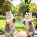 Mipcase Interactive Cat Toy Flying Disc Launcher Set 1 Launcher with 3 Gyroscope Discs Outdoor Flying Disc Toy for Indoor Carpet Park and Grass Play