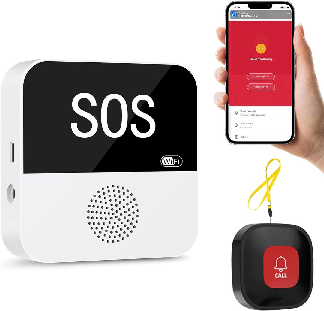 WiFi Wireless Caregiver Pager Call Button System Emergency Alert Button for Seniors Patient Disabled Elderly 1 Panic Button 1 Receiver(only Supports 2.4GHz Wi-Fi) WiFi Wireless Caregiver Pager Call Button System Emergency Alert Button for Seniors Patient Disabled Elderly 1 Panic Button 1 Receiver(only Supports 2.4GHz Wi-Fi)