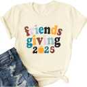 Thanksgiving Shirts for Women Thanksgiving Outfit Funny Graphic Tee Thanksgiving Short Sleeve Tee Tops (XX-Large, Apricot-ba)