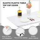 Boao 12 Pcs Plastic Table Cloths Disposable for Parties Picnic Table Covers with Fall Elastic Fitted Elastic Cover Rectangle Waterproof for Thanks Giving Christmas Picnic(6 Ft, 72 x 30 Inch, White)