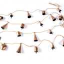 10 FT Christmas Bells Garland, Vintage Cow Bells Garland Gold Metal Bells with Jute Hanging Rope, Lucky Cowbell for Christmas Decoration,Perfect for Doors, Windows, Mantle, Wreaths, etc