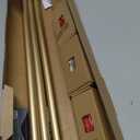 TONIAL 3/4 Inch Bay Window Curtain Rods, 36 to 72 Inch Center Rod for window 24 to 68 Inch, 20 to 36 Inch Side Rod for window 16 to 32 Inch, Decoratice Drapery Rods with Small Cap Finial, Antique Gold