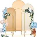 Gisafai Set of 6 Metal Arch Backdrop Stand and Cover Wedding Chiara Arch Frame Backdrop Stand with Spandex Cover for Wedding Decor(4ft/5ft/6ft,Nude)