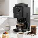 10 Cup Coffee Maker with Grinder Built in, Automatic Grind and Brew Coffee Machine with Glass carafe, Reusable Filter, Auto shut off, Warming plate, for Home Offices or Large Families, Black
