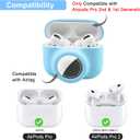2 in 1 Protective Case Compatible with Apple Airpods Pro 2nd/1st Generation & Airtag Case Combo, Soft Silicone Protective Cover with 2 PCS Screen Protector, Shock-Proof Anti-Scratch(Blue)