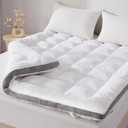 SAPHREAS 3 Inch Memory Foam Mattress Topper Queen Size, Extra Soft Pillow Top Mattress Pad with Breathable Air Mesh Sides, Back Pain Relief, Fluffy Shredded Foam Filled (Strap)