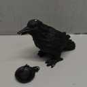 Gothic Crow Lamp with Tealight Candle Holder Resin Raven Decor Statue Gothic Home Decor for Bedroom Unique Goth Gifts Black