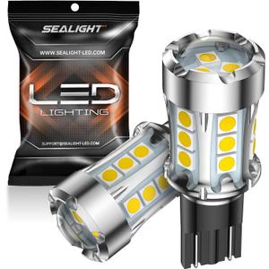 SEALIGHT 921 LED Bulb Reverse Light 600% Brighter T15 906 904 916 W16W 921 LED Bulb with Projector Replacement Tail Backup Reverse Lights, Non-polarity, Xenon White, Interior Lighting Pack of 2