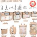Veken 8 Set Packing Cubes for Travel Essentials,Anti-Wrinkle Buckled Suitcase Organizer for Shoe & Toiletry Bag,Carry On Luggage Bag for Airplane & College Dorm Room Accessories,Women Men Gifts